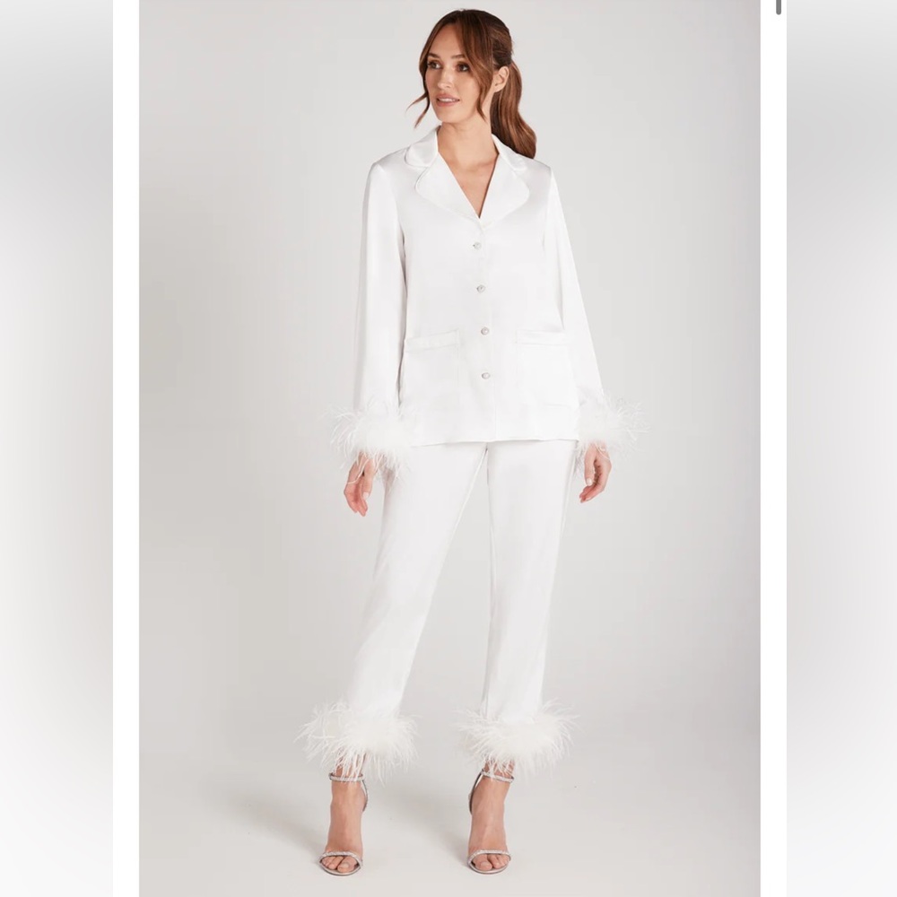 Nadine Merabi Darcie Pajamas- White, XS
